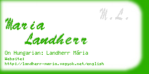 maria landherr business card